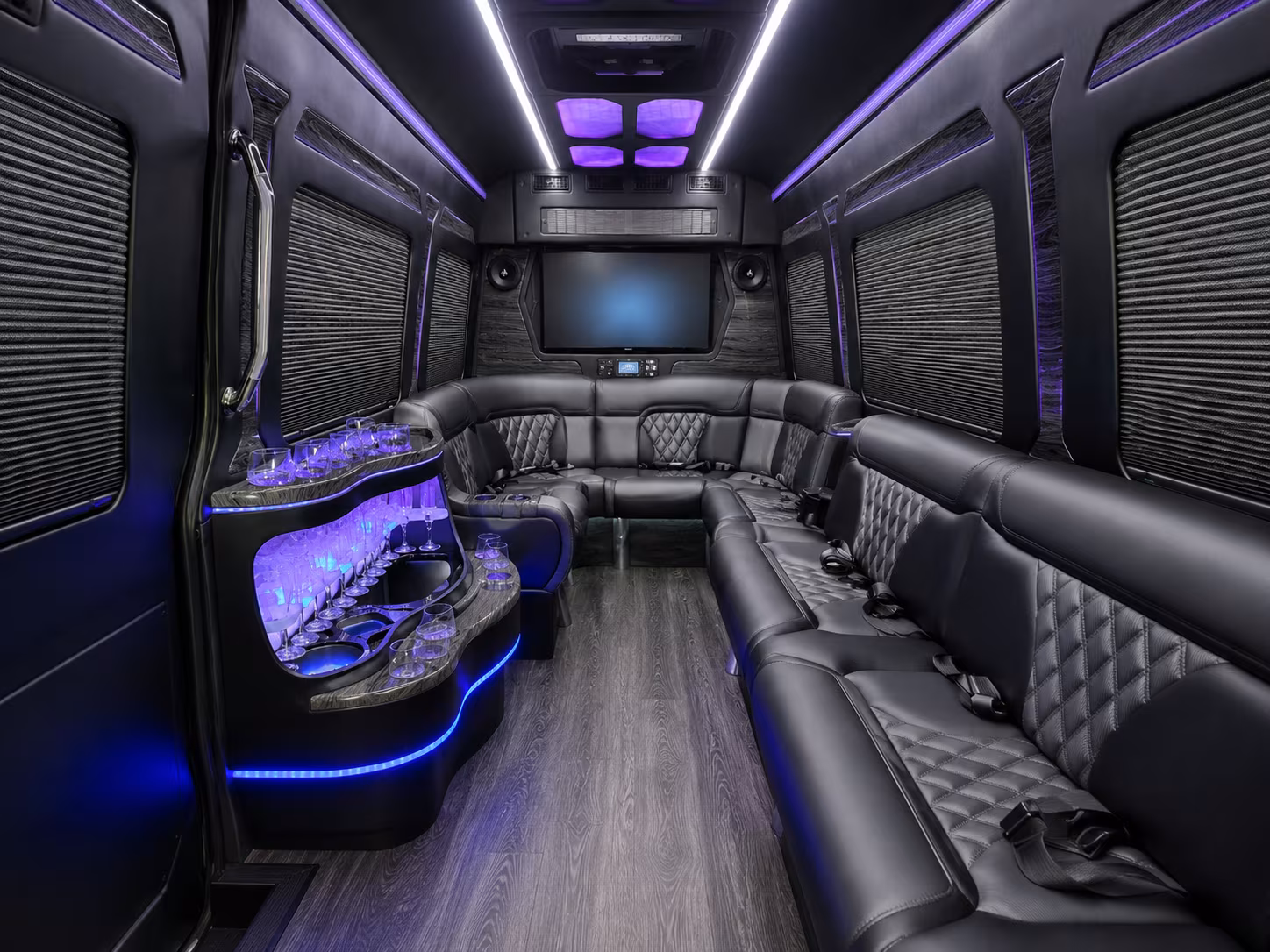mckinney 25 passenger party bus interior
