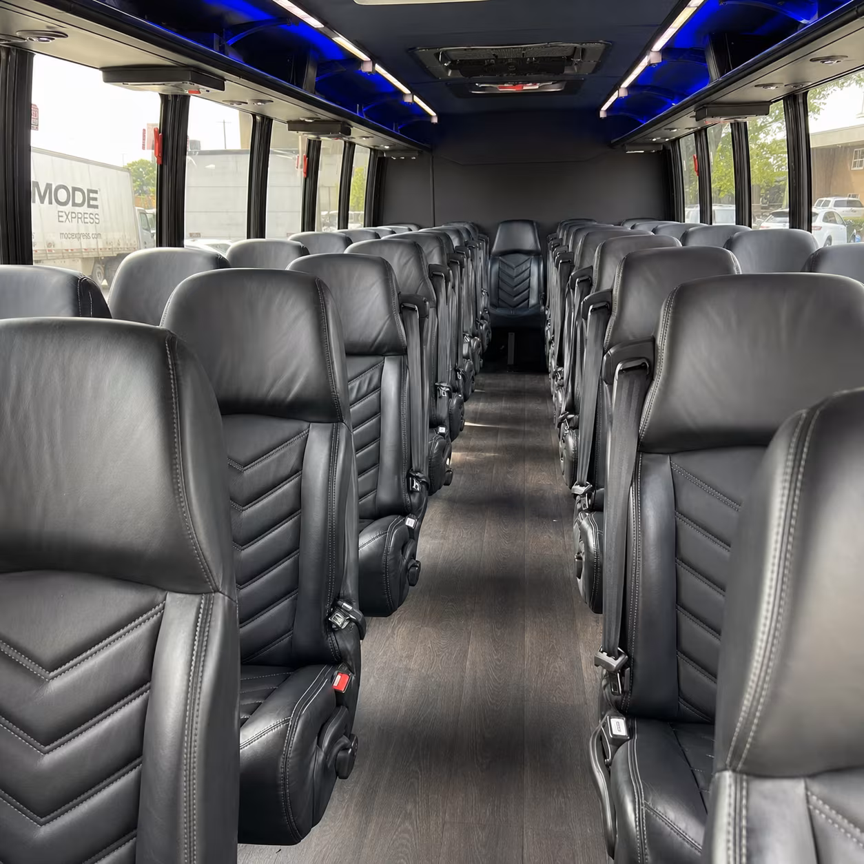 shuttle buses for mckinney wedding guests between hotels and venues